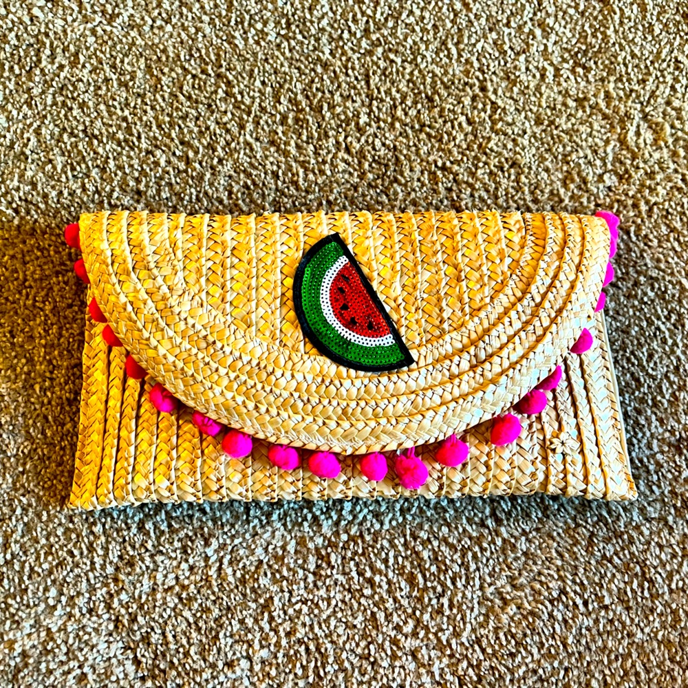 Womens Straw Clutch Handbag